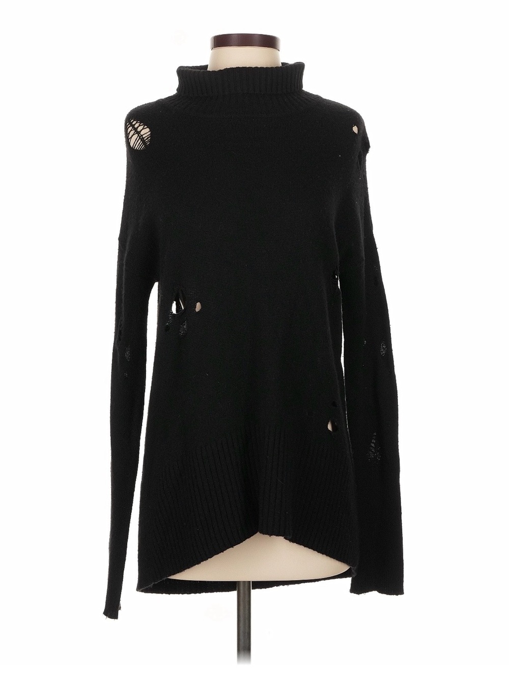 Autumn Cashmere Black Knit Top with Label Detail
